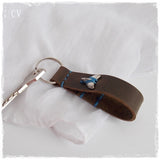 Whale Tail Leather Keychain