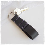 Leather Anniversary Geometric Tribal Keychain