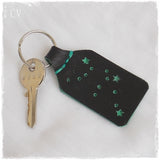 Aquarius Constellation Leather Keychain
