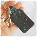 Personalized Constellation Leather Keychain