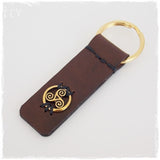 Triple Spiral Leather Keychain *