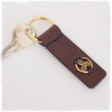 Triple Spiral Leather Keychain *