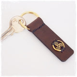 Triple Spiral Leather Keychain *