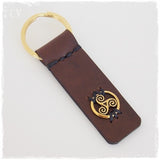 Triple Spiral Leather Keychain *