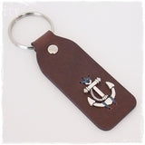 Anchor Leather Keychain