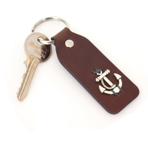 Engraved Anchor Nautical Keychain