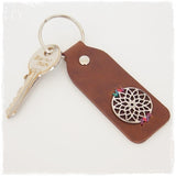 Mandala Leather Keychain