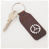 Silver Cog Personalized Keychain