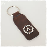 Custom Engraved Steapunk Leather Keychain
