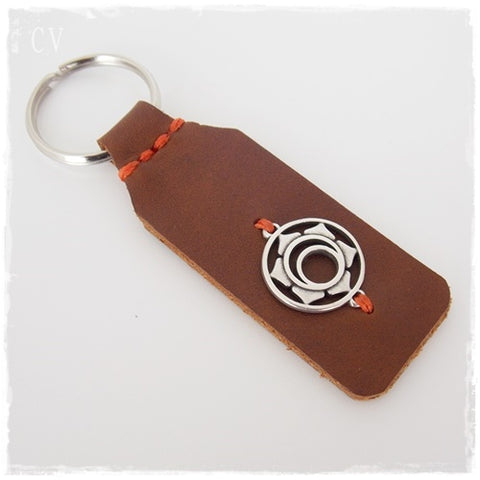 Sacral Chakra Leather Keychain