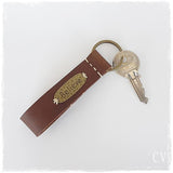 Engraved Leather Keychain