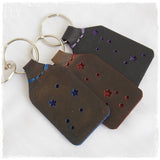 Personalized Constellation Leather Keychains