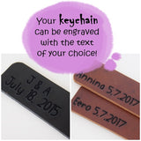 Engraved Leather Keychains - Personalized Gifts