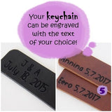 Engraved Leather Keychains - Custom Engraving