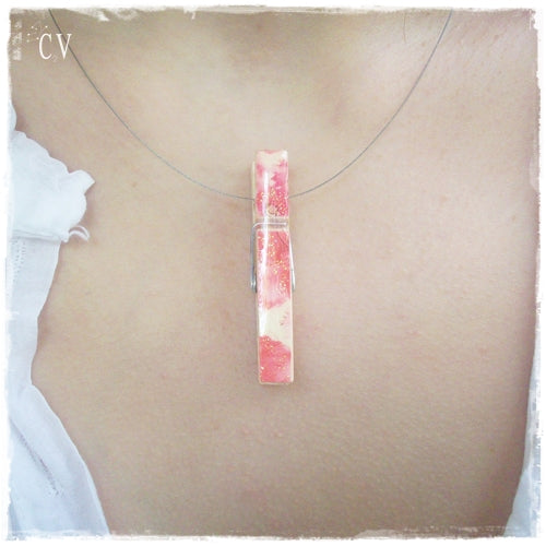 Floral Wooden Minimal Pendant Necklace