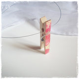 Minimal Wooden Red Poppies Necklace