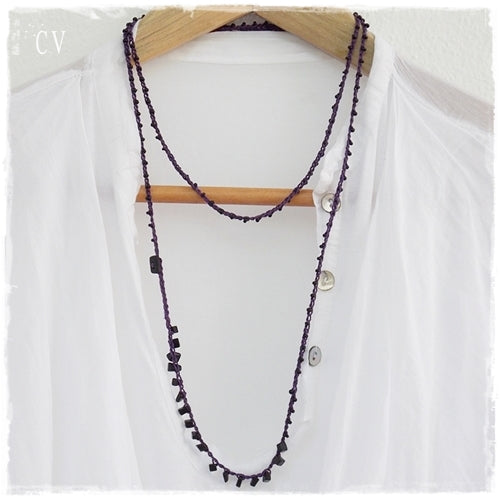 Gothic Agate Stone Beaded Cotton Necklace Bracelet