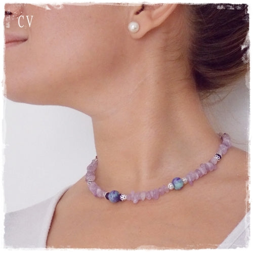 Amethyst Stone Beaded Necklace