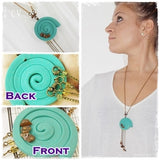 Protection Healing Stone Polymer Clay Pendant Necklace