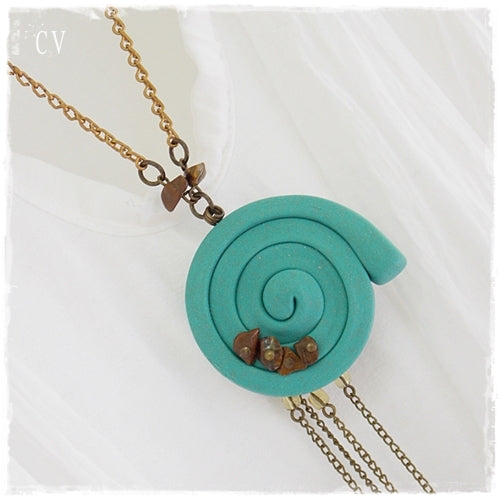 Nautilus Tassel Brass Chain Long Necklace