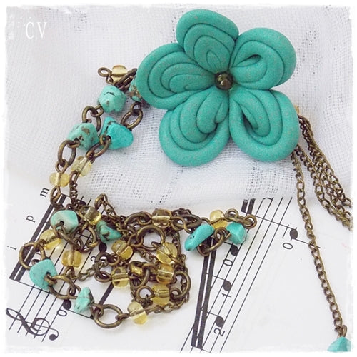 Bohemian Yoga Tribal Flower Necklace