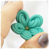 Polymer Clay Turquoise Flower Necklace
