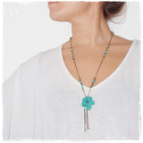 Gypsy Polymer Clay Flower Long Necklace
