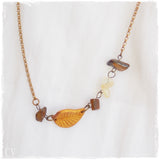 Beaded Autumn Brass Necklace