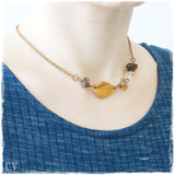 Leaf Citrine Stone Necklace