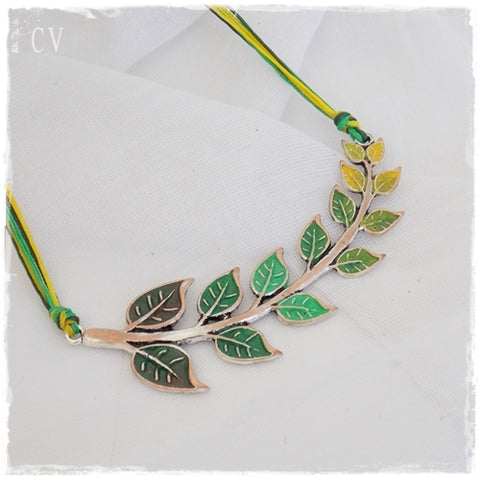 Leaf Statement Bib Necklace