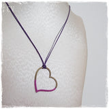 Hollow Purple Heart Necklace