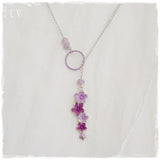 Amethyst Flower Lariat Necklace