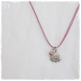 Silver Lotus Flower Birthstone Necklace