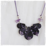 Amethyst Flower Bib Pendant Necklace