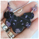 Gothic Spiritual Black Leather Pendant Necklace