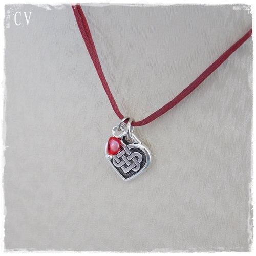 Infinity Knot Celtic Heart Pendant Necklace