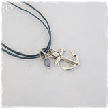Layering Silver Anchor Pendant Necklace