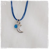Birthstone Crescent Moon Dainty Necklace