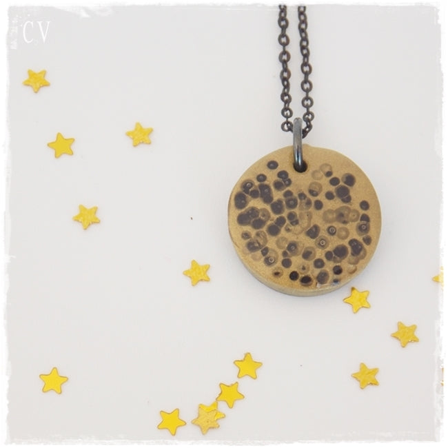 Full Moon Polymer Clay Necklace