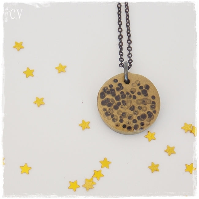 Full Moon Polymer Clay Pendant