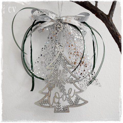 2023 - Silver Wooden Christmas Tree Ornament