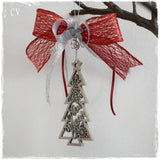 Red and Silver Christmas Tree Good Luck Onrament 2023