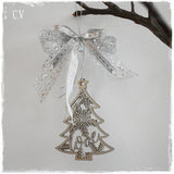 Silver Evil Eye 2023 Christmas Tree Wooden Ornament