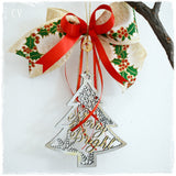 Silver Wooden Tree Ornamenet with 2023 Charm