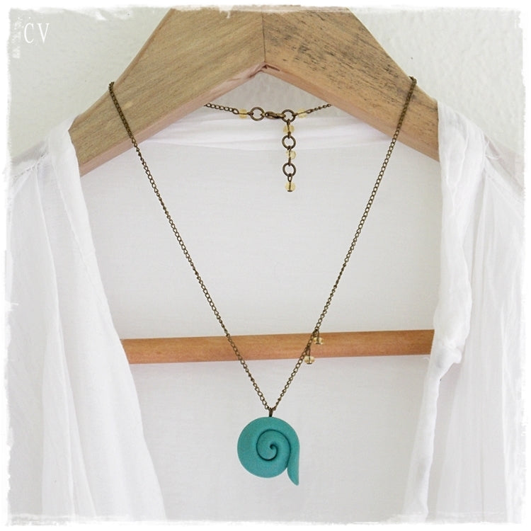 Bohemian Nautical Polymer Clay Dainty Pendant Necklace