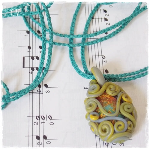 Water Nymph Polymer Clay Pendant ~