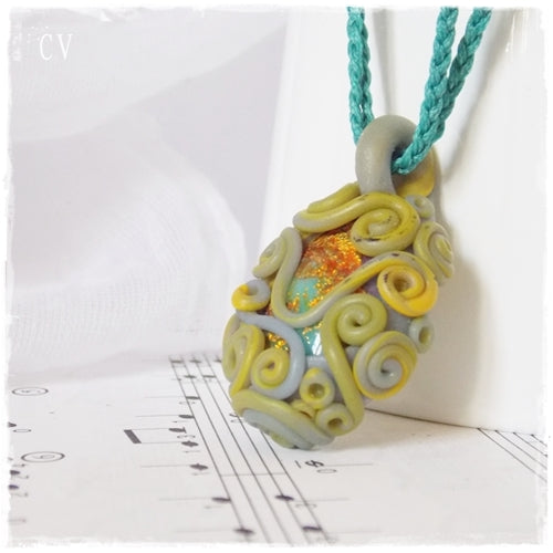 Water Nymph Polymer Clay Pendant ~