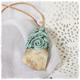Raw Amazonite Pendant Necklace