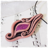 Yoni Druzy Agate Polymer Clay Statement Necklace
