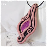 Motherhood Druzy Agate Polymer Clay Pendant Necklace